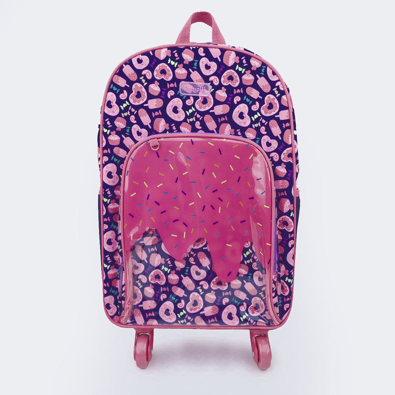Mochila de Rodinhas Infantil Pampili Doces Marinho
