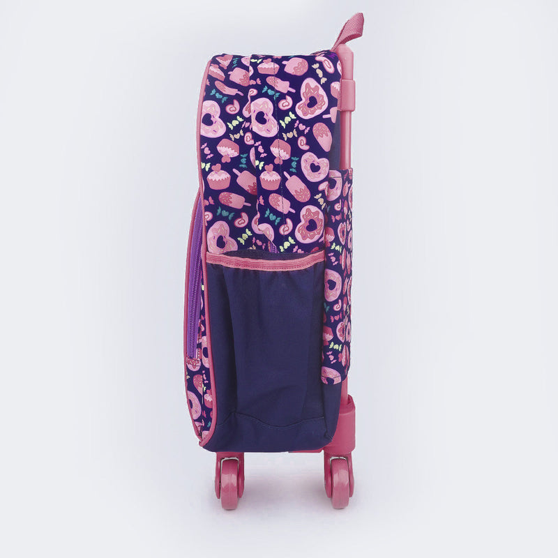 Mochila de Rodinhas Infantil Pampili Doces Marinho