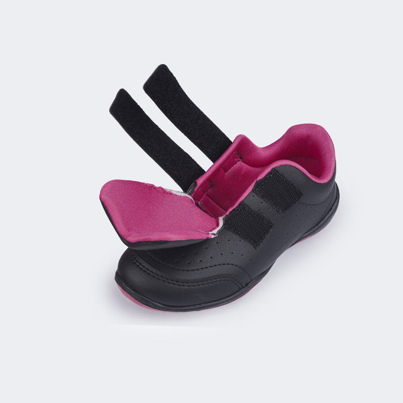 Tênis Escolar  Pampili Honey Calce Fácil Preto e Pink