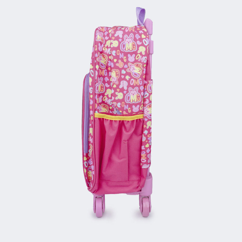 Mochila de Rodinhas Infantil Pampili OMG Pink