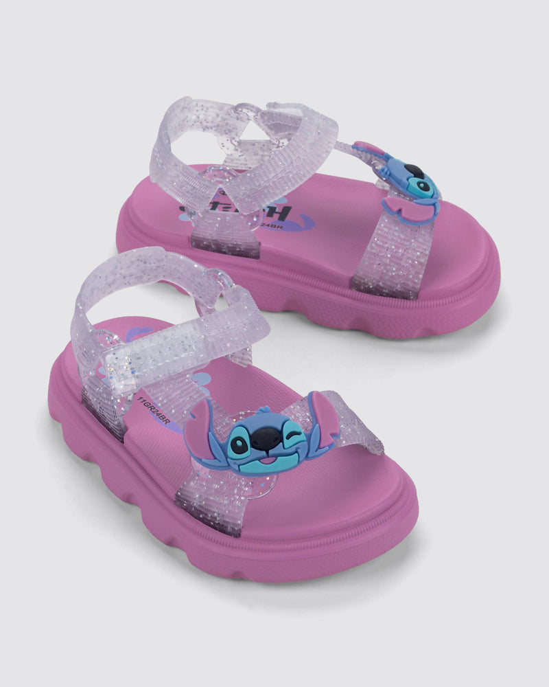 Sandália Papete Menina Bebê Disney Stitch Grendene Kids Rosa