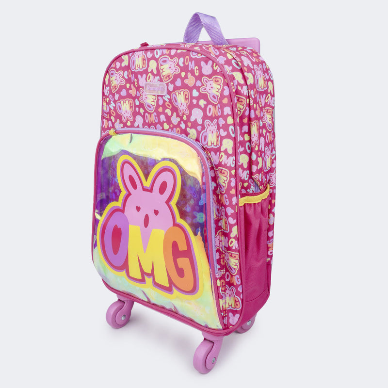 Mochila de Rodinhas Infantil Pampili OMG Pink