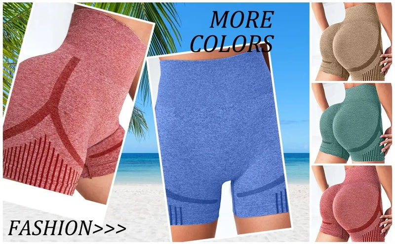 Shorts de ioga femininos de cintura alta