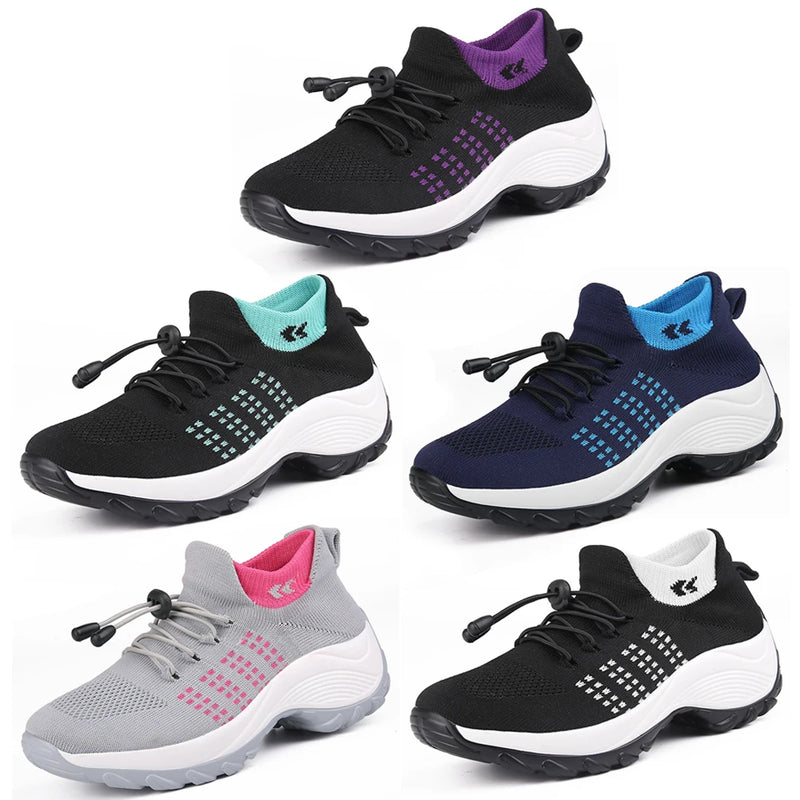 Tênis ortopédico feminino- tênis leves para corrida, confortáveis, com palmilha de malha, antiderrapantes e respiráveis.Ideal para esportes ao ar livre