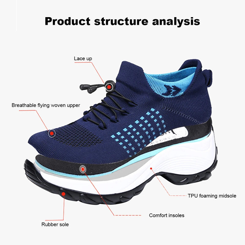 Tênis ortopédico feminino- tênis leves para corrida, confortáveis, com palmilha de malha, antiderrapantes e respiráveis.Ideal para esportes ao ar livre