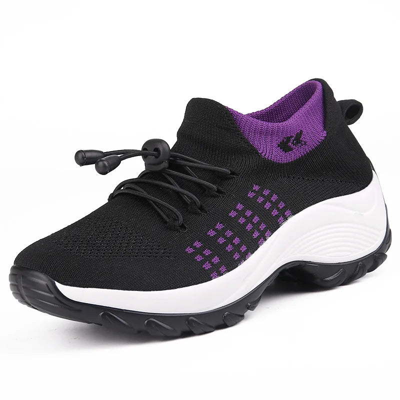 Tênis ortopédico feminino- tênis leves para corrida, confortáveis, com palmilha de malha, antiderrapantes e respiráveis.Ideal para esportes ao ar livre