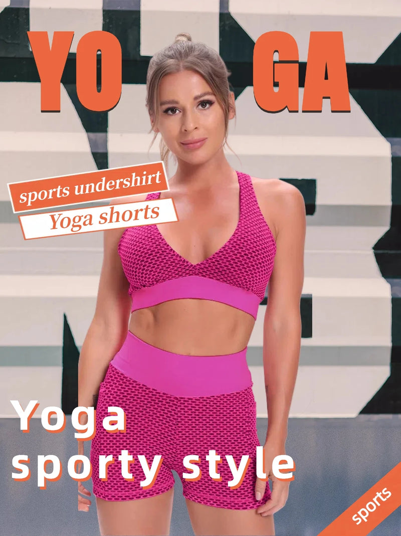 Shorts de ioga femininos de cintura alta