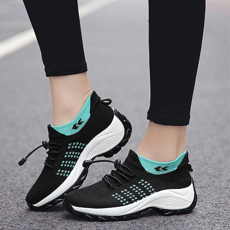 Tênis ortopédico feminino- tênis leves para corrida, confortáveis, com palmilha de malha, antiderrapantes e respiráveis.Ideal para esportes ao ar livre