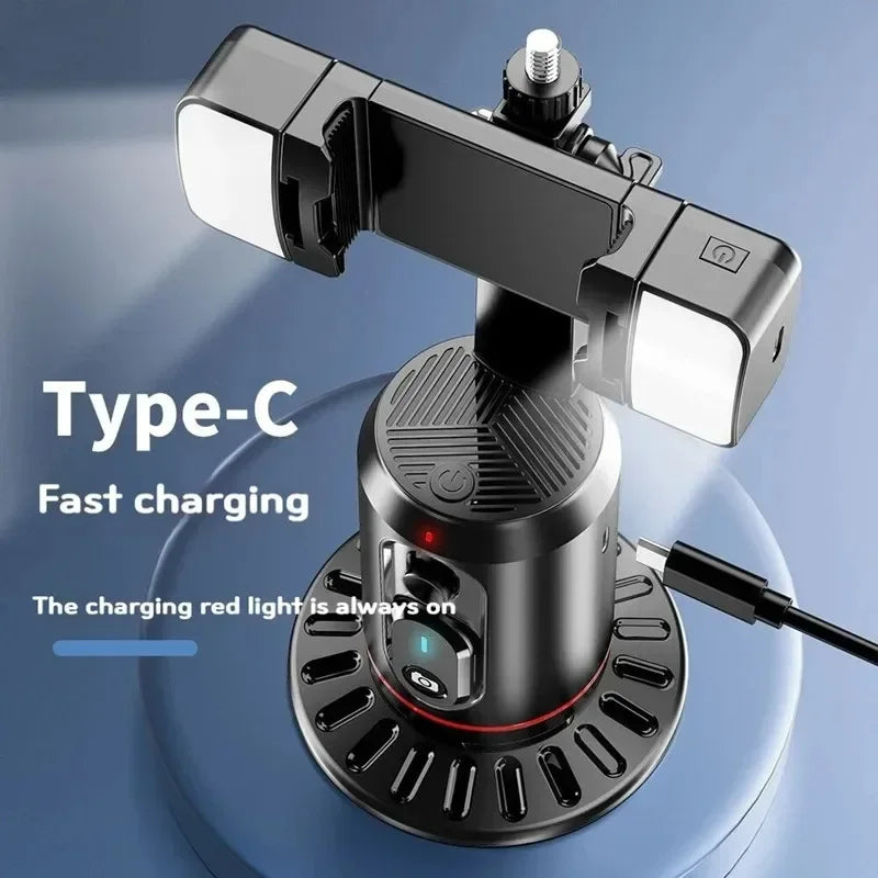 Estabilizador de gimbal de acompanhamento com rotação 360 VIKEFON Monopé de mesa com rastreamento facial e controle remoto para fotografia ao vivo no TikTok