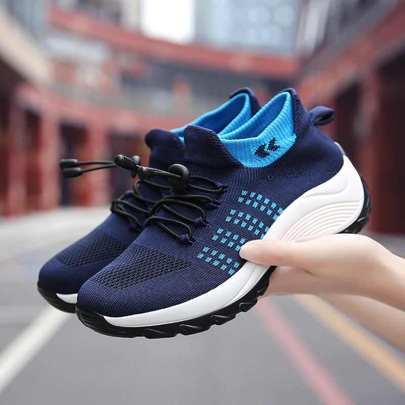 Tênis ortopédico feminino- tênis leves para corrida, confortáveis, com palmilha de malha, antiderrapantes e respiráveis.Ideal para esportes ao ar livre