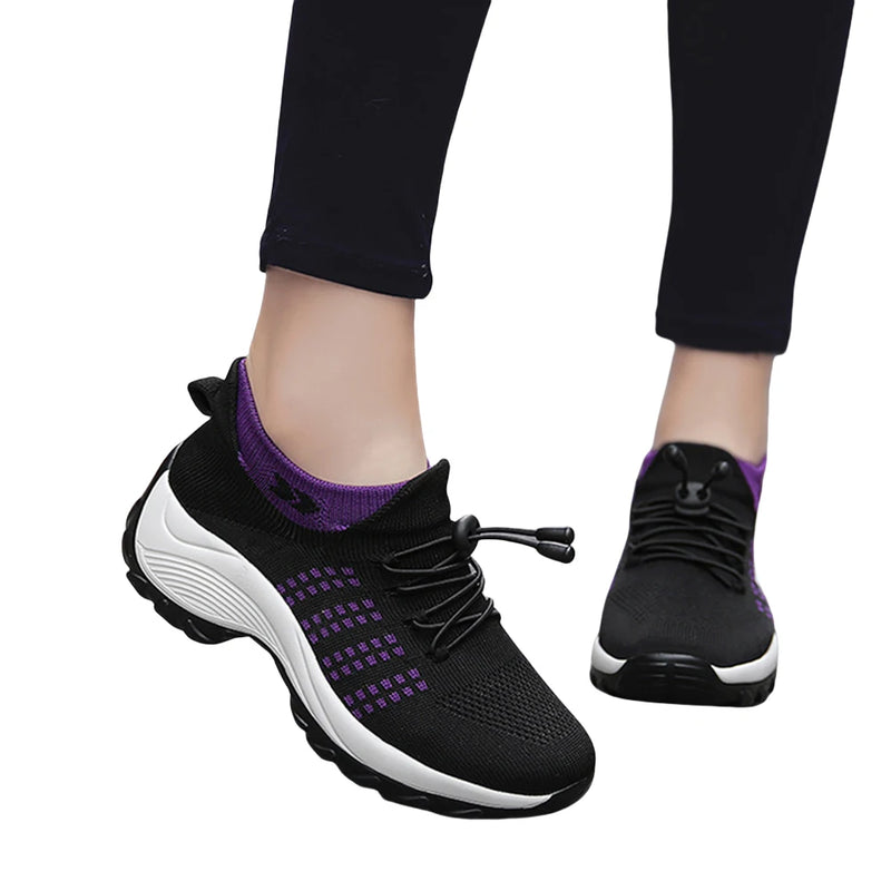 Tênis ortopédico feminino- tênis leves para corrida, confortáveis, com palmilha de malha, antiderrapantes e respiráveis.Ideal para esportes ao ar livre