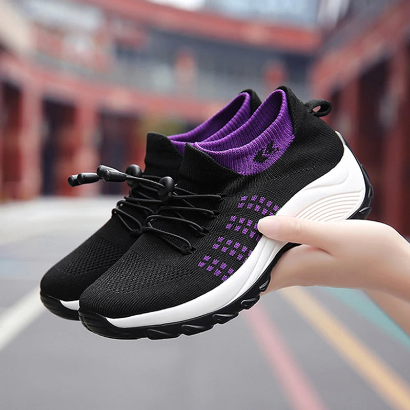 Tênis ortopédico feminino- tênis leves para corrida, confortáveis, com palmilha de malha, antiderrapantes e respiráveis.Ideal para esportes ao ar livre