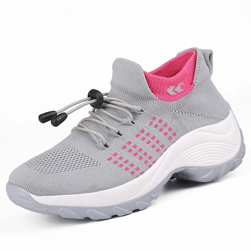 Tênis ortopédico feminino- tênis leves para corrida, confortáveis, com palmilha de malha, antiderrapantes e respiráveis.Ideal para esportes ao ar livre