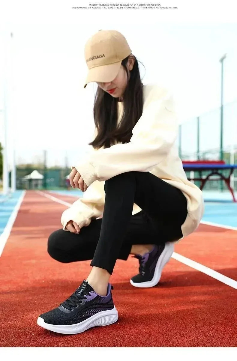 Tênis esportivo casual para corrida e Caminhada moda verão, antiderrapante,  malha respirável, tendência feminina, 2025.