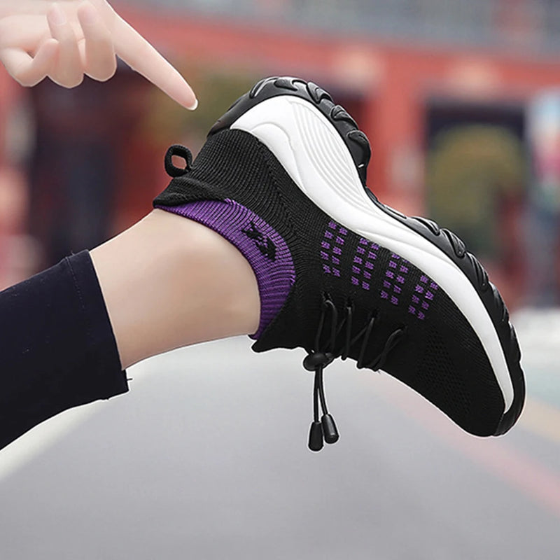 Tênis ortopédico feminino- tênis leves para corrida, confortáveis, com palmilha de malha, antiderrapantes e respiráveis.Ideal para esportes ao ar livre