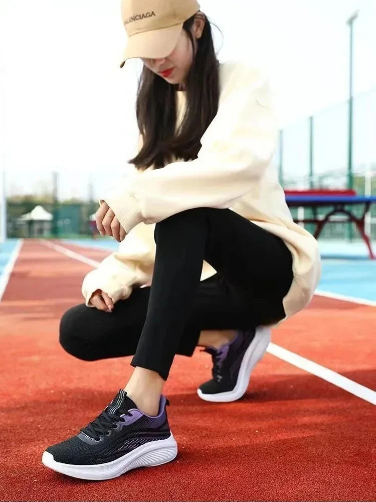 Tênis esportivo casual para corrida e Caminhada moda verão, antiderrapante,  malha respirável, tendência feminina, 2025.
