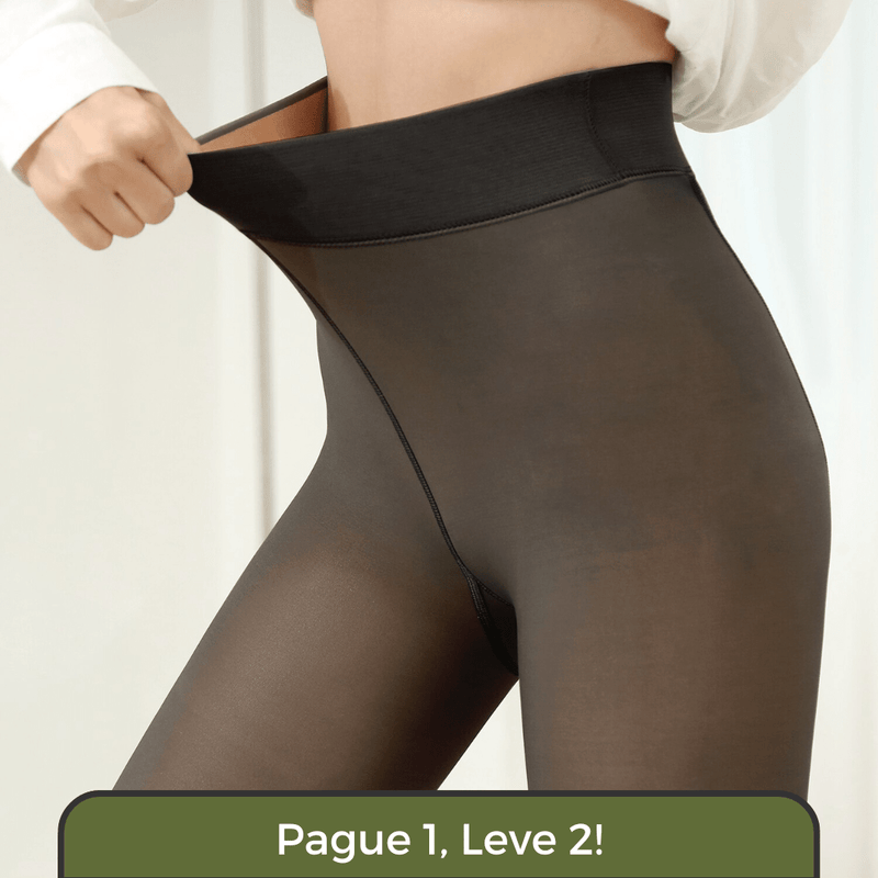 Meia Calça Térmica Forrada de Lã - WarmSkin™ (Modela e Aquece ao Mesmo Tempo)