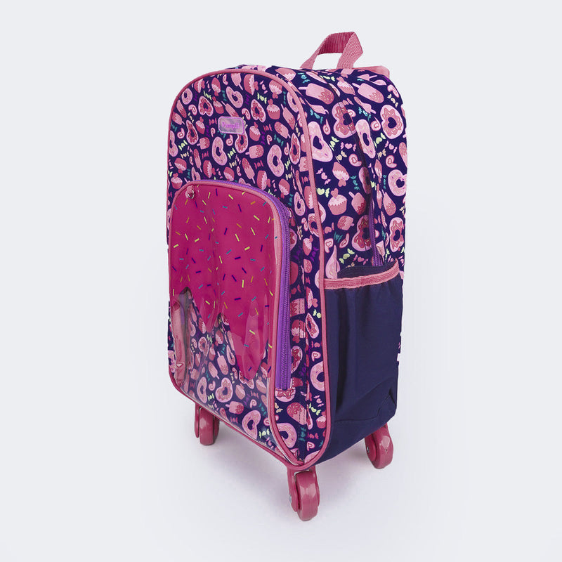Mochila de Rodinhas Infantil Pampili Doces Marinho