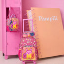 kit Mochila de Rodinhas Infantil Pampili OMG Pink 4 Rodinhas
