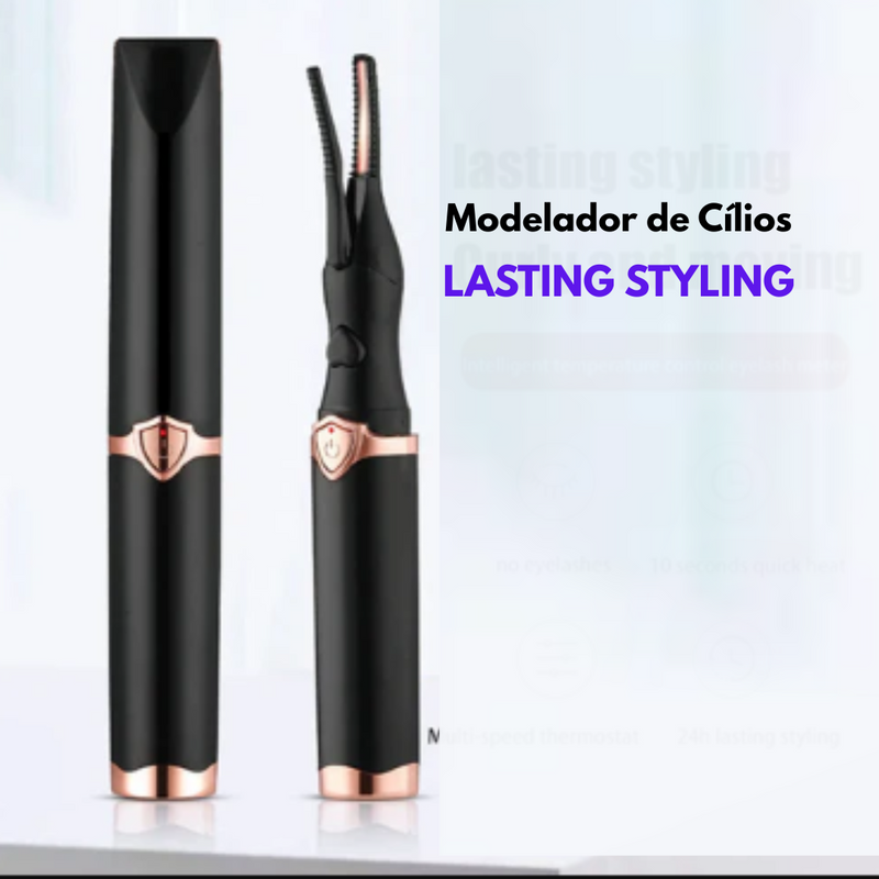 Modelador e Curvador de cílios Lasting style portátil com 3 modos de temperatura